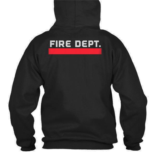 Thin Blue Line RED-H-BLACK-S Hoodie - Thin Red Line Flag - Fire Department