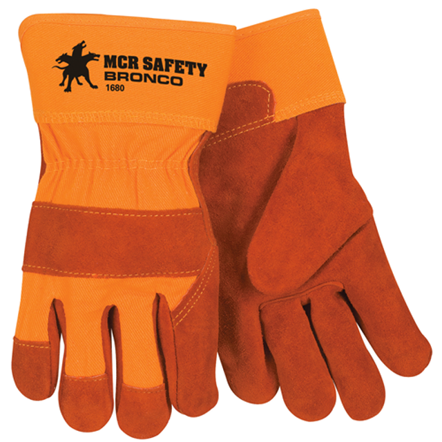 MCR Safety 1680 Bronco-Prem Side Leather Palm Safety Cuf