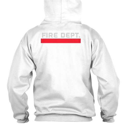 Thin Blue Line RED-H-WHITE-L Hoodie - Thin Red Line Flag - Fire Department