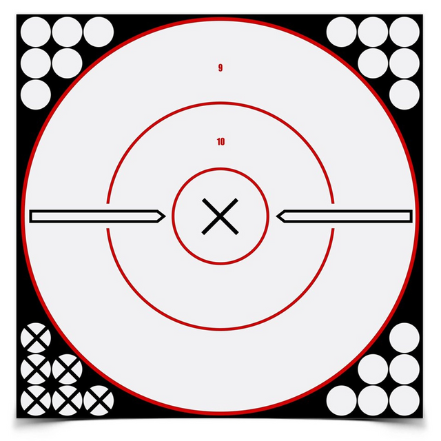 Birchwood Casey BC-34019 Shoot-N-C 12 Inch White / Black X Bull's-Eye, 5 Targets - 120 Pasters