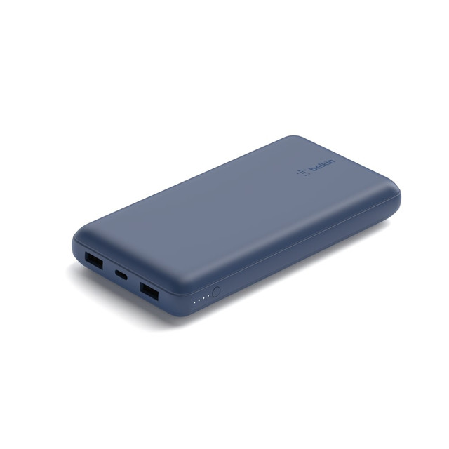 BELKIN, INC. Belkin BPB012BTBL  USB-C Portable Charger 20,000 mAh, 20K Power Bank With 1 USB-C Port and 2 USB-A Ports & Included USB-C to USB-A Cable, Blue