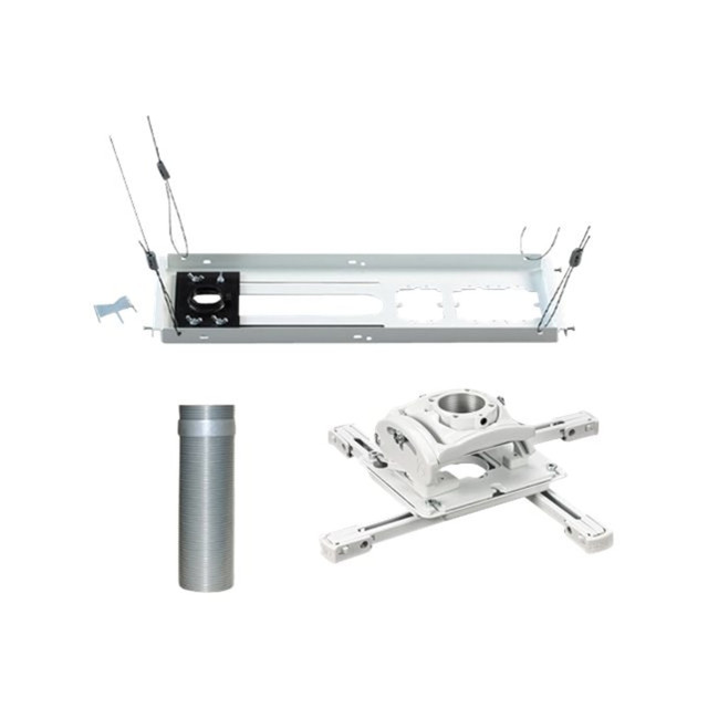 The Chief Projector Ceiling Mount Kit includes a universal projector mount, a fully threaded extension column and a lightweight suspended ceiling kit. It supports most suspended ceiling installations within a single package.