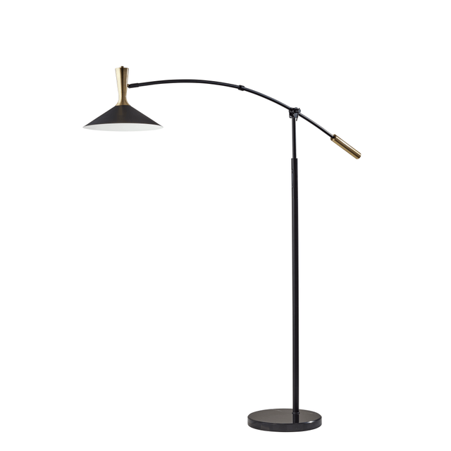 ADESSO INC 5185-01 Adesso Bradley LED Arc Lamp With Smart Switch, 81inH, Antique Brass/Black