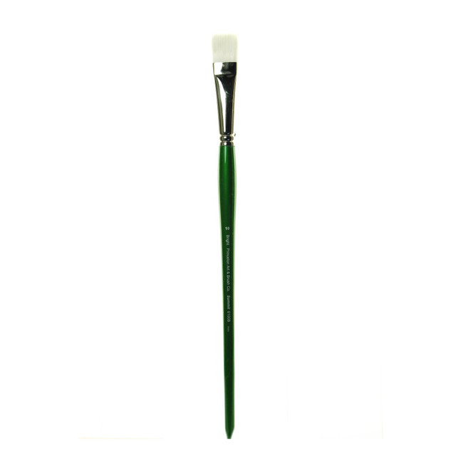 PRINCETON ARTIST BRUSH CO. 6100B-10 Princeton Synthetic Bristle Oil And Acrylic Paint Brush 6100, Size 10, Bright Bristle, Synthetic, Green