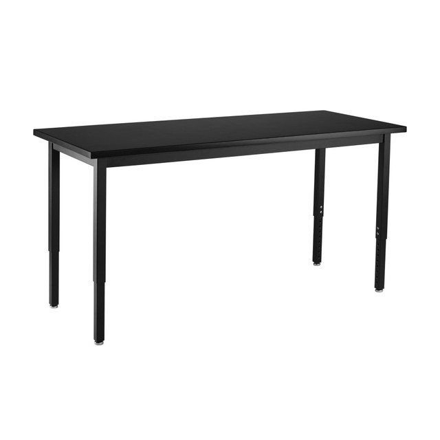 NATIONAL PUBLIC SEATING CORP National Public Seating SLT2472SAH/1  Heavy-Duty Steel Activity Table, 37-1/4inH x 24inW x 72inL, Black