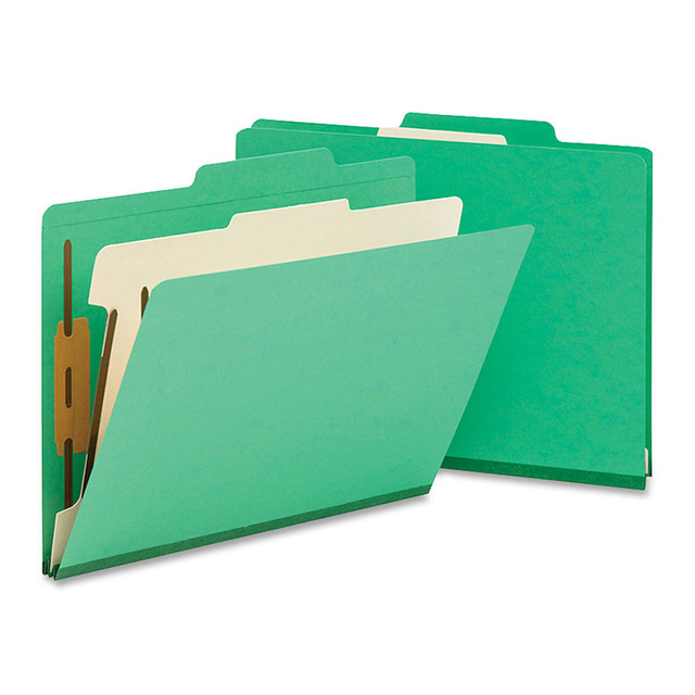 SMEAD MFG CO 13702 Smead Top-Tab Color Classification Folders, Letter Size, 2in Expansion, 1 Divider, Green, Box Of 10