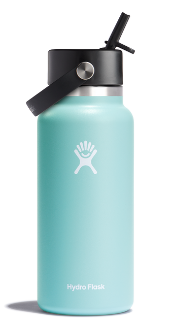 Hydro Flask W32BFS441 Wide Mouth Insulated Water Bottle w/ Flex Straw Cap Hydro Flask W32BFS441 Wide Mouth Insulated Water Bottle w/ Flex Straw Cap