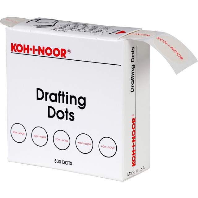 KOH-I-NOOR RAPIDOGRAPH, INC. 25900J01 Koh-I-Noor Drafting Dots - Paper - Self-adhesive, Removable, Residue-free - Dispenser Included - 1 / Box - White