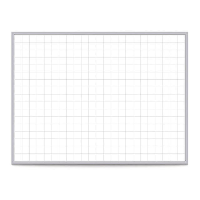 GHENT MANUFACTURING INC. GRPM322G-46 Ghent Grid Magnetic Dry-Erase Whiteboard, 48in x 72in, Aluminum Frame With Silver Finish