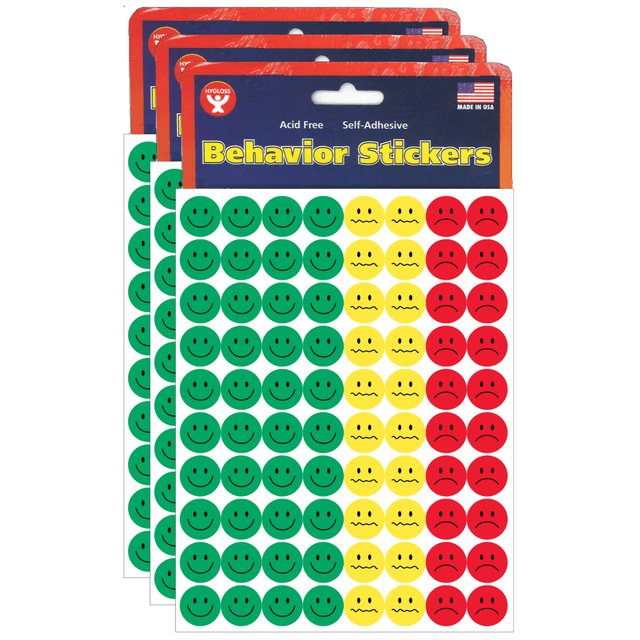 EDUCATORS RESOURCE HYG41225-3 Hygloss Behavior Stickers, Assorted Colors, 1,200 Stickers Per Pack, Set Of 3 Packs EDUCATORS RESOURCE HYG41225-3 Hygloss Behavior Stickers, Assorted Colors, 1,200 Stickers Per Pack, Set Of 3 Packs