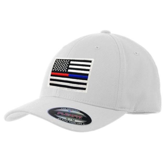Thin Blue Line FLEX-DUAL-WHITE-MEDIUM FlexFit Hat - Dual Line Red/Blue Thin Blue Line FLEX-DUAL-WHITE-MEDIUM FlexFit Hat - Dual Line Red/Blue