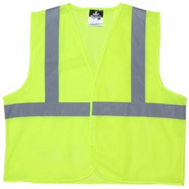 MCR Safety V2CL2MLL Class 2 Mesh Lime Safety Vest