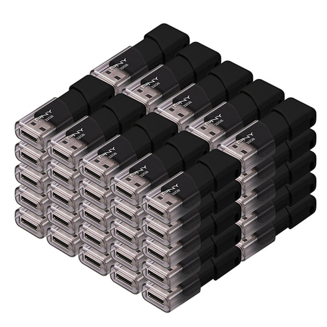 PNY TECHNOLOGIES, INC. P-FD32GX50ATT03-MP PNY Attache 3 USB 2.0 Flash Drives,32GB,Black Pack of 50 Flash Drives PNY TECHNOLOGIES, INC. P-FD32GX50ATT03-MP PNY Attache 3 USB 2.0 Flash Drives,32GB,Black Pack of 50 Flash Drives