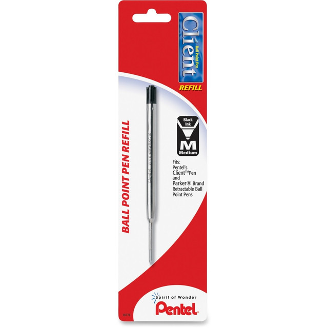 PENTEL OF AMERICA, LTD. BKC10BPA Pentel BKC10 Liquid Ink Client Pen Refill, Medium Point, Black Ink