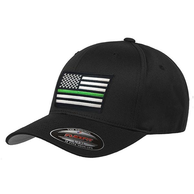 Thin Blue Line FLEX-GREEN-BLACK-XXL FlexFit Hat - Thin Green Line Flag