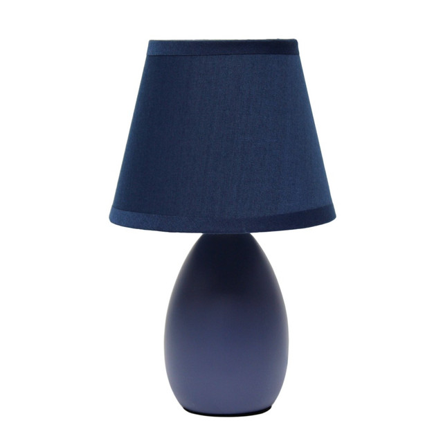 ALL THE RAGES INC Creekwood Home CWT-2005-BL  Nauru Petite Ceramic Oblong Table Lamp, 9-7/16inH, Blue Shade/Blue Base