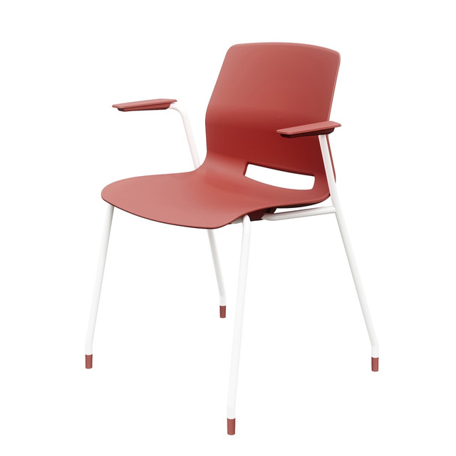 KENTUCKIANA FOAM INC 2701-WH-41 KFI Studios Imme Stack Chair With Arms, Coral/White