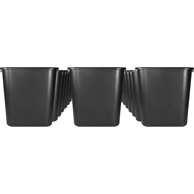 SP RICHARDS 02160CT Sparco Rectangular Wastebasket - 7 gal Capacity - Rectangular - 15in Height x 14.5in Width x 10.5in Depth - Polyethylene - Black - 24 / Carton