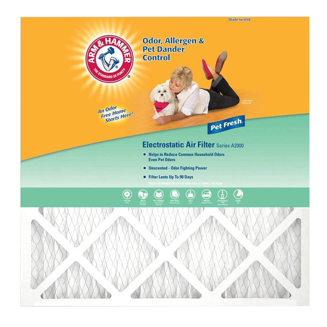 FILTERS-NOW.COM, INC. KA12X20X1_4 Arm & Hammer Enhanced Pet Fresh Air Filters, 20inH x 12inW x 1inD, Pack Of 4 Filters