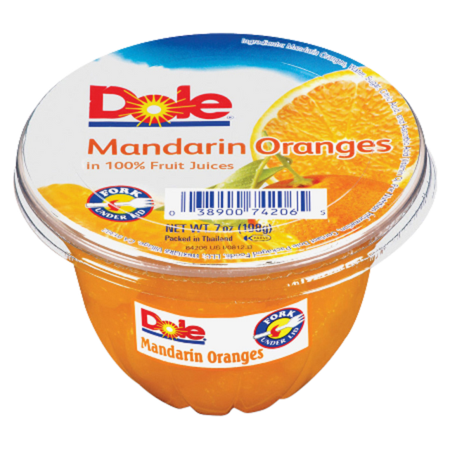 DOLE PACKAGED FOODS, LLC 74206011 Dole Fruit Cups, Mandarin Oranges, 7 Oz, Carton Of 12 DOLE PACKAGED FOODS, LLC 74206011 Dole Fruit Cups, Mandarin Oranges, 7 Oz, Carton Of 12