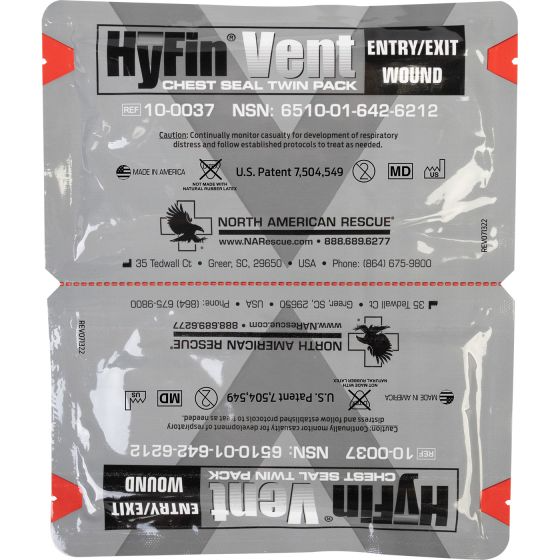 North American Rescue 10-0037 HyFin Vent Chest Seal - Twin Pack