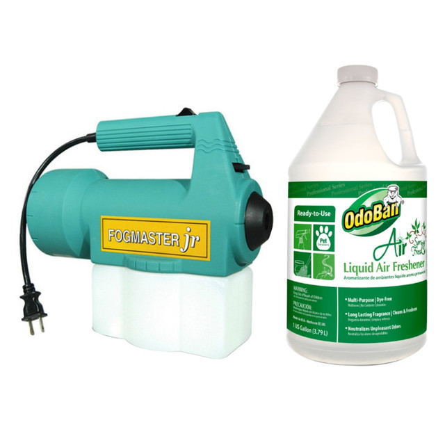 CLEAN CONTROL CORPORATION 91FOG977462G-OD OdoBan Fogmaster Jr. Electric Handheld Fogger & Liquid Air Freshener, Spring Fresh Scent, 128 Oz Bottle
