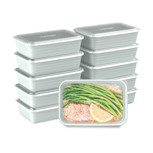 BEAR DOWN CONSULTING BGPRP1-MT Bentgo Prep 1-Compartment Containers, 6-1/2inH x 6inW x 8-3/4inD, Mint, Pack Of 10 Containers