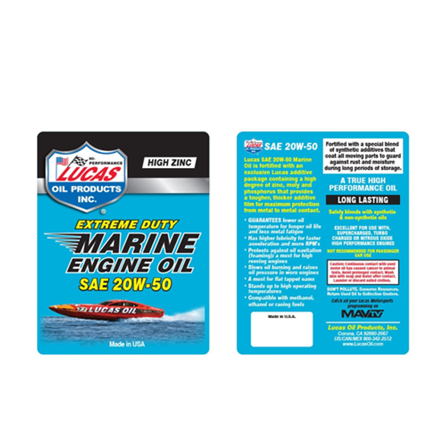 Lucas Oil 10665 Extreme Duty Marine Engine Oil SAE 20W-50
