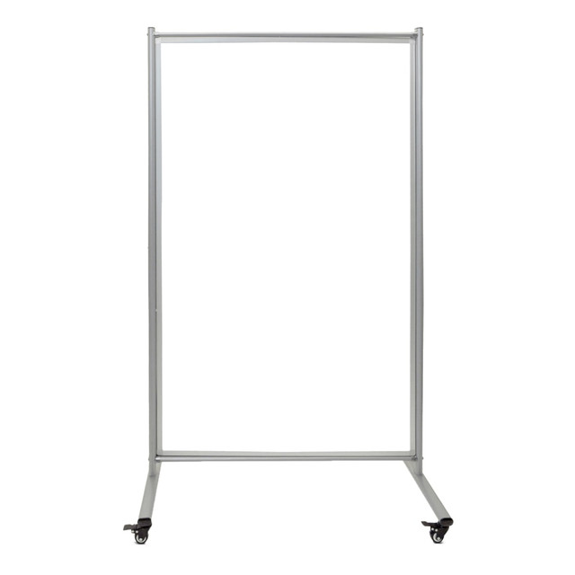 H. WILSON COMPANY MD4072W Luxor Double-Sided Mobile Magnetic Dry-Erase Whiteboard Room Divider, 75in x 43in, Aluminum Frame With Silver Finish