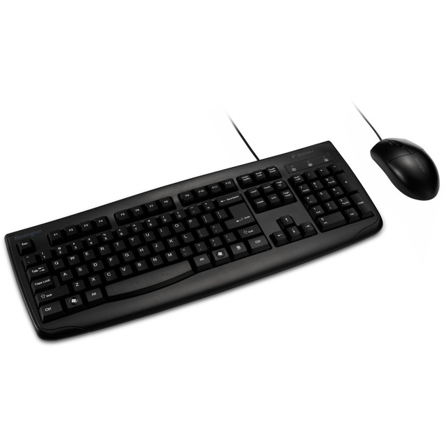 ACCO BRANDS USA, LLC Kensington 70316  Pro Fit Washable Wired Desktop Set - USB Cable Keyboard - 104 Key - USB Cable Mouse - Optical - 1600 dpi - 3 Button - Rugged - Scroll Wheel - Symmetrical - Compatible with PC