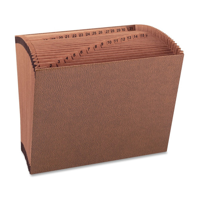 SP RICHARDS 26535 Sparco Heavy-Duty Accordion File, Letter Size, 30% Recycled, Brown, 31 Pockets