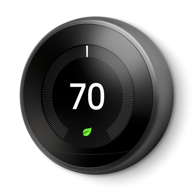 NEST LABS T3016US Google Nest Programmable Learning Thermostat with Temperature Sensor, 3rd Generation, Black