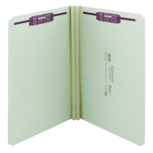 SMEAD MFG CO 2K2500-1&3 Smead Pressboard Fastener Folders With SafeSHIELD Coated Fasteners, 2in Expansion, Legal Size, Gray/Green, Box Of 25 SMEAD MFG CO 2K2500-1&3 Smead Pressboard Fastener Folders With SafeSHIELD Coated Fasteners, 2in Expansion, Legal Size, Gray/Green, Box Of 25