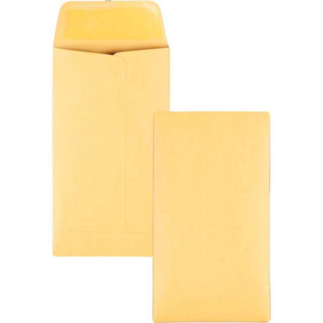 QUALITY PARK PRODUCTS 50662 Quality Park Kraft Coin / Small Parts Envelopes - Coin - #6 - 3 3/8in Width x 6in Length - 28 lb - Gummed Flap - Kraft - 500 / Box - Brown