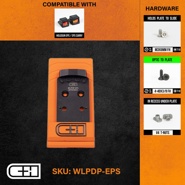 C&H Precision WLPDP-EPS Optics Adapter Plate - Walther Defense PDP 1.0