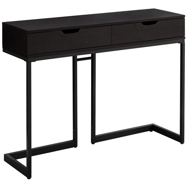 MONARCH PRODUCTS Monarch Specialties I 3517  Accent Table With Drawers, Rectangular, Cappuccino/Black