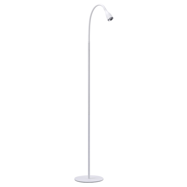 AMAX INCORPORATED Black+Decker VLED1824F-WHITE-BD  LED Gooseneck Floor Lamp, 54inH, White