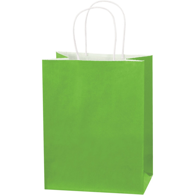 B O X MANAGEMENT, INC. Partners Brand BGS103CG  Tinted Paper Shopping Bags, 10 1/4inH x 8inW x 4 1/2inD, Citrus Green, Case Of 250