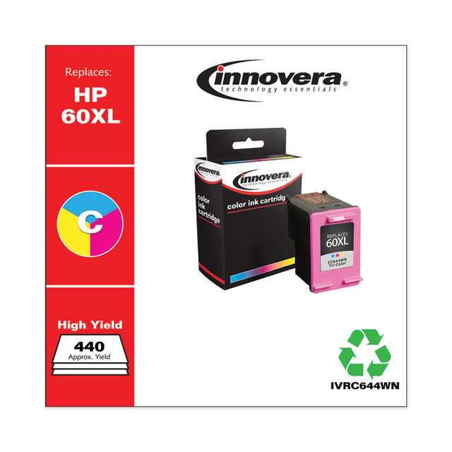 INNOVERA C644WN Remanufactured Tri-Color High-Yield Ink, Replacement for 60XL (CC644WN), 440 Page-Yield