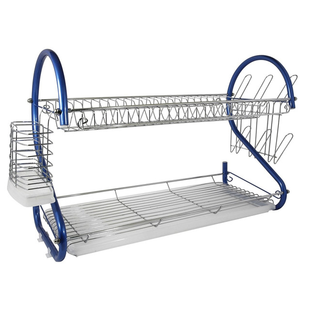 CRYSTAL PROMOTIONS 995109164M Better Chef DR-226B 2-Tier Dish Rack, 22in, Blue