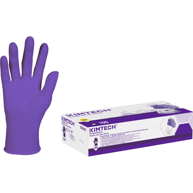 KIMBERLY-CLARK KIMTECH 55082 Kimberly-Clark Safeskin Purple Nitrile Exam Gloves, Medium, Purple, Box Of 100