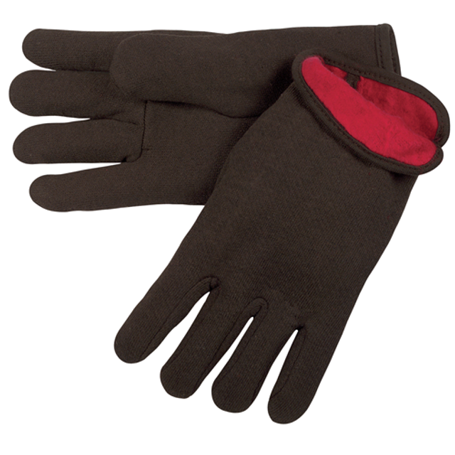 MCR Safety 7900 Large Brown Jersey Red Fleece Lined MCR Safety 7900 Large Brown Jersey Red Fleece Lined