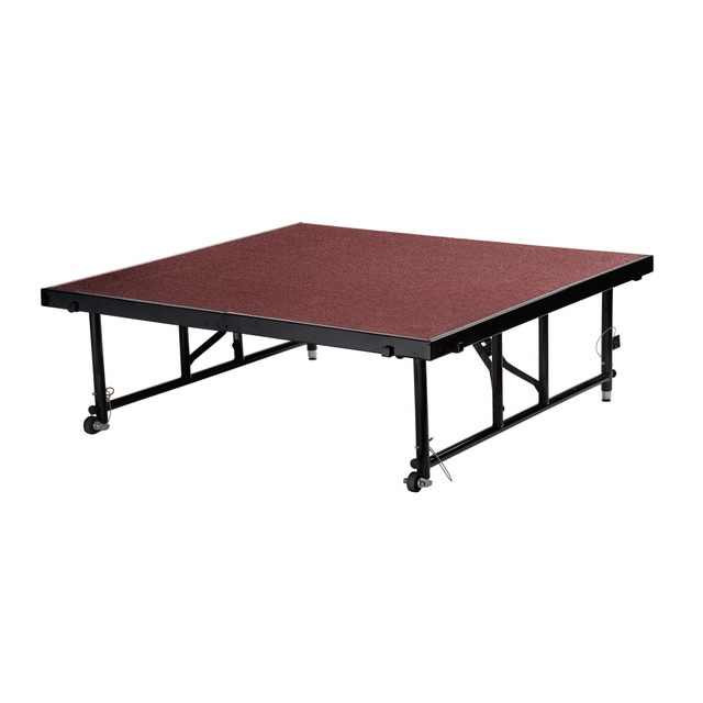 NATIONAL PUBLIC SEATING CORP TFXS48481624C-40/1 National Public Seating Carpeted Transfix Stage Platform, 4ft x 4ft, Red