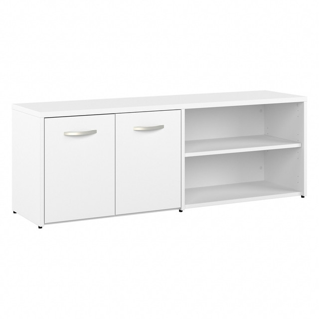 BUSH INDUSTRIES INC. HYS160WH-Z Bush Business Furniture Hybrid Low Storage Cabinet With Doors And Shelves, 21-1/4inH x 59-3/16inW x 15-3/4inD, White, Standard Delivery BUSH INDUSTRIES INC. HYS160WH-Z Bush Business Furniture Hybrid Low Storage Cabinet With Doors And Shelves, 21-1/4inH x 59-3/16inW x 15-3/4inD, White, Standard Delivery