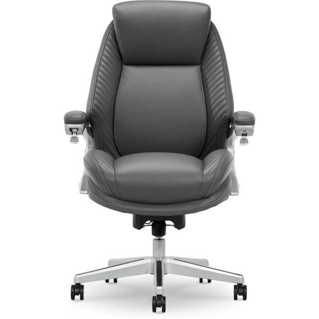 OFFICE DEPOT 52140-GRY Serta iComfort i6000 Ergonomic Bonded Leather High-Back Executive Chair, Gray/Silver