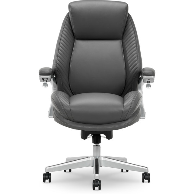 OFFICE DEPOT Serta 52140-GRY  iComfort i6000 Ergonomic Bonded Leather High-Back Executive Chair, Gray/Silver