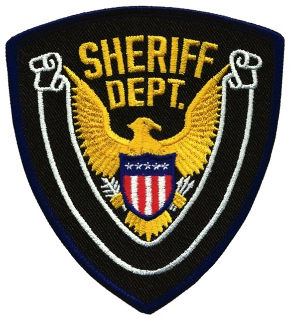 Hero's Pride 10425 SHERIFF DEPT Eagle w/ Blank Scroll - Navy/Midnight - 4''x4.375'' Hero's Pride 10425 SHERIFF DEPT Eagle w/ Blank Scroll - Navy/Midnight - 4''x4.375''