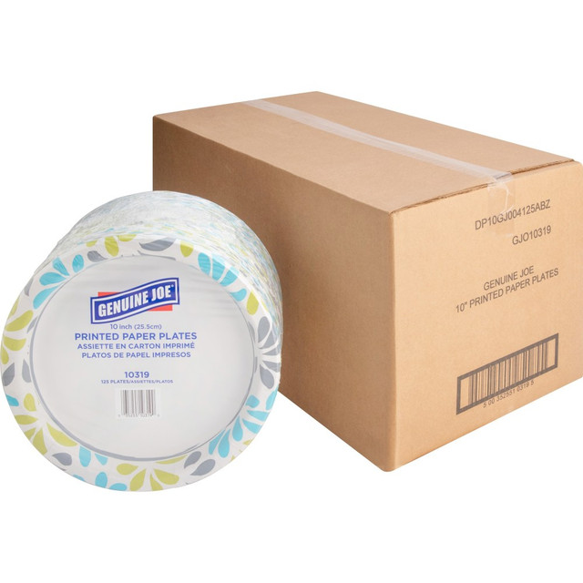 SP RICHARDS GJO10319CT Genuine Joe Printed Paper Plates - 125 / Pack - Disposable - Assorted - 500 / Carton