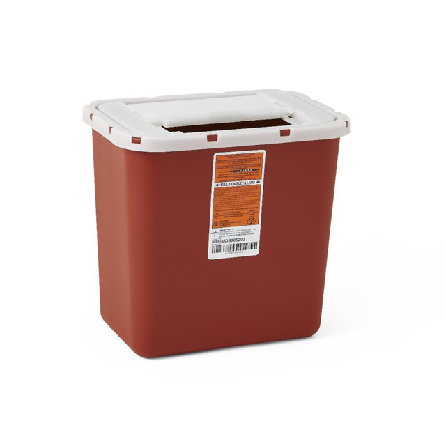 MEDLINE MDS705202 Multipurpose Biohazard Sharps Containers, 8 Quarts, 20 1/2in x 15in x 19in, Red, Case Of 20 MEDLINE MDS705202 Multipurpose Biohazard Sharps Containers, 8 Quarts, 20 1/2in x 15in x 19in, Red, Case Of 20