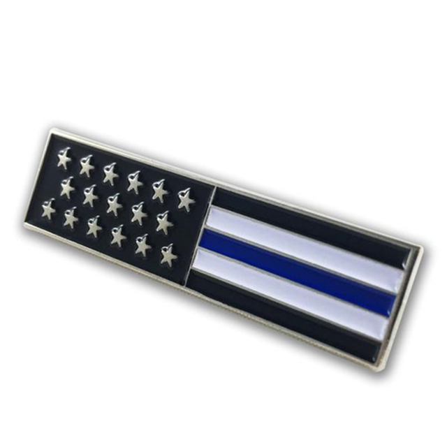 Thin Blue Line PIN-UNIFORM Uniform Pin - Thin Blue Line American Flag
